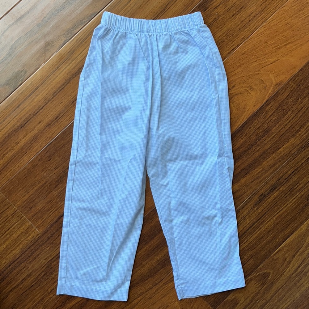Southern Sunshine Blue Gingham Pants 4t